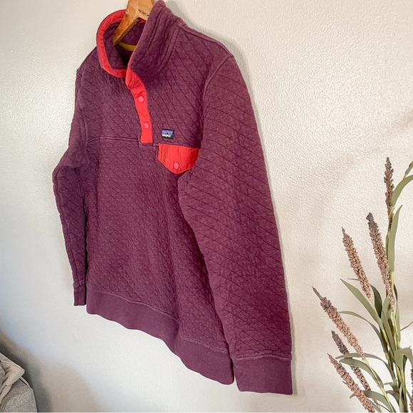 Patagonia | Quilted Snap T Pullover in Maroon, size medium - Picture 4 of 10